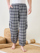 Men's black checks lounge pants