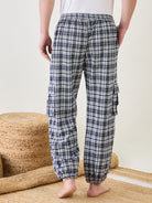 Comfortable men's black checks lounge pants