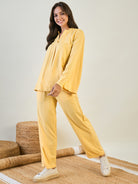 Women Yellow Top And Pant Co Ord Set