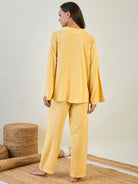 Yellow Top And Pant Co Ord Set For Women