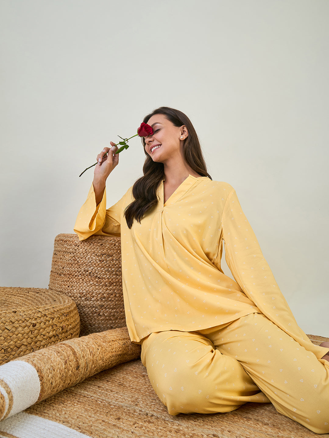 Yellow Rayon Classy Co Ord Sets For Women
