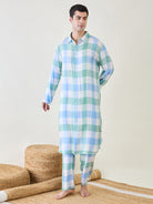 Top men's checks kurta and pants set - comfortable, stylish, and perfect for any casual occasion
