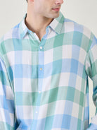Top quality men's checks kurta and pants set - 100% cotton, easy care with machine wash