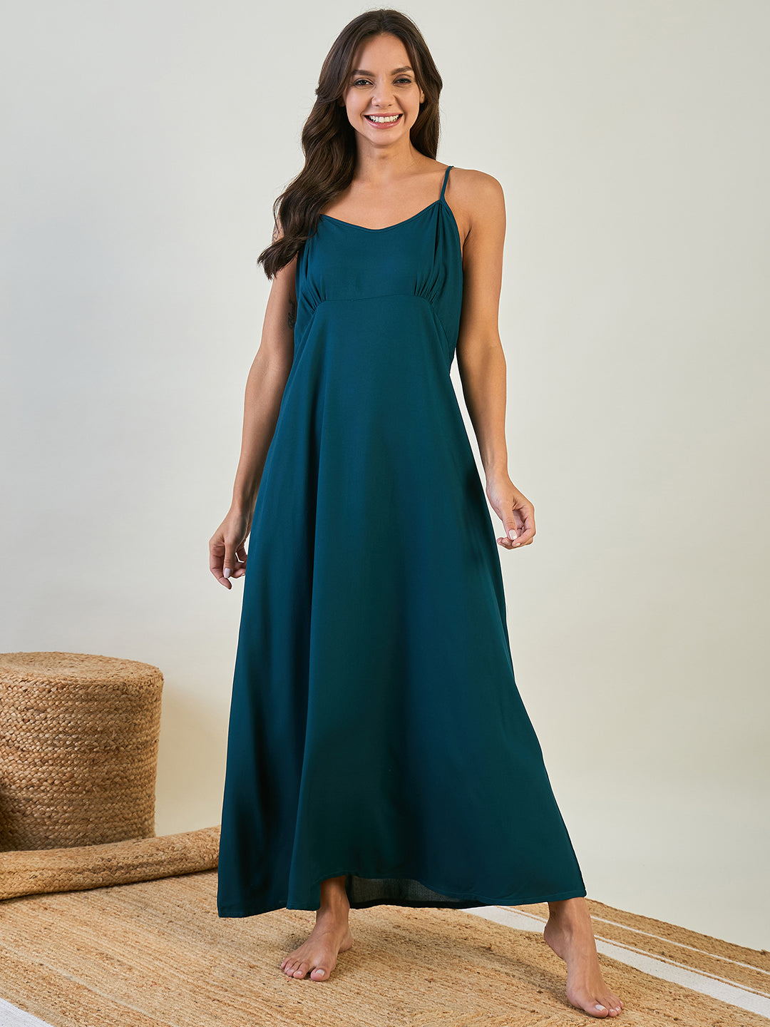 Women Blue Long Inner Slip - The Kaftan Company