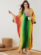 Women Dawn Hues V Neck Comfort Kaftan Sleepwear 