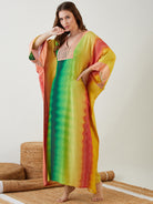 Women Dawn Hues V Neck Comfort Kaftan Nightdress 