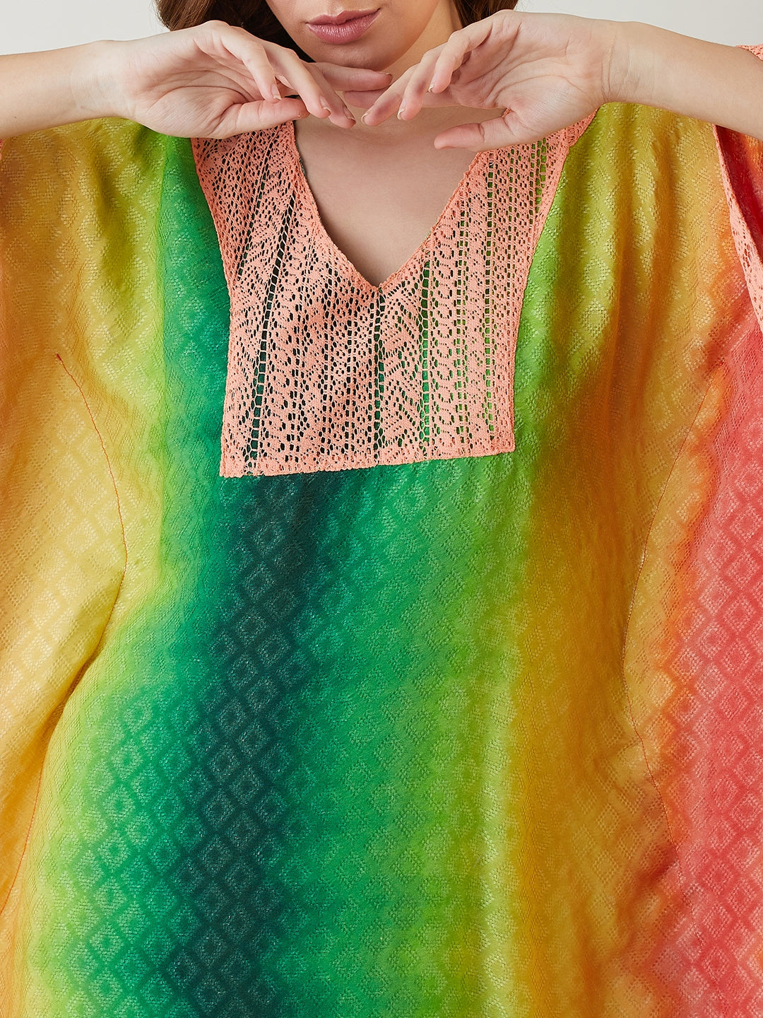 The Kaftan Company Dawn Hues V Neck Comfort Kaftan Nighty 