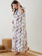 Women Cotton Maternity Front Open Night Nursing Nighty