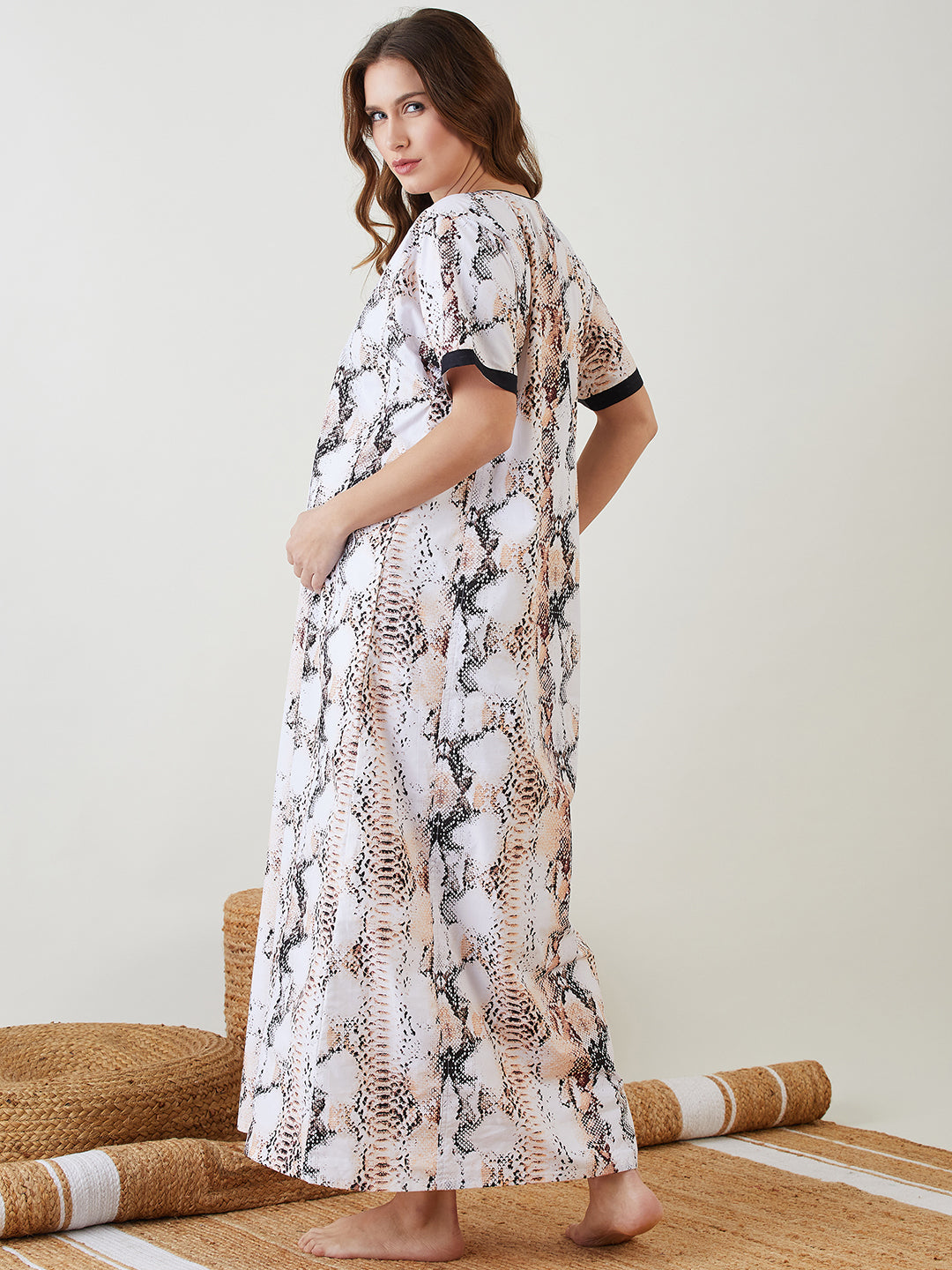 Stylish Cotton Maternity Feeding Gown For Women