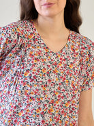 Soft cotton fabric for a breathable and comfy nightdress in red floral print.
