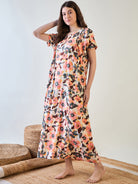 Stylish comfy night dress featuring a vibrant abstract design.