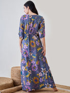 Comfortable and flowy modal nightdress with an abstract floral design, ideal for a peaceful and stylish sleep.
