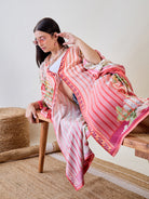 Upgrade your vacation wardrobe with the Orange Abstract Striped Viscose Kaftan Resort Cover-Up
