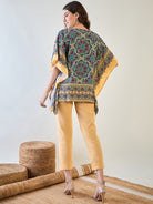 Chic Floral Kaleido Kaftan Top featuring a unique kaleidoscope design.