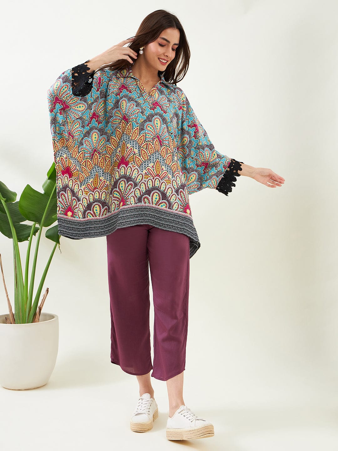 The Kaftan Company Co-ord Floral Fusion Co-ord Set
