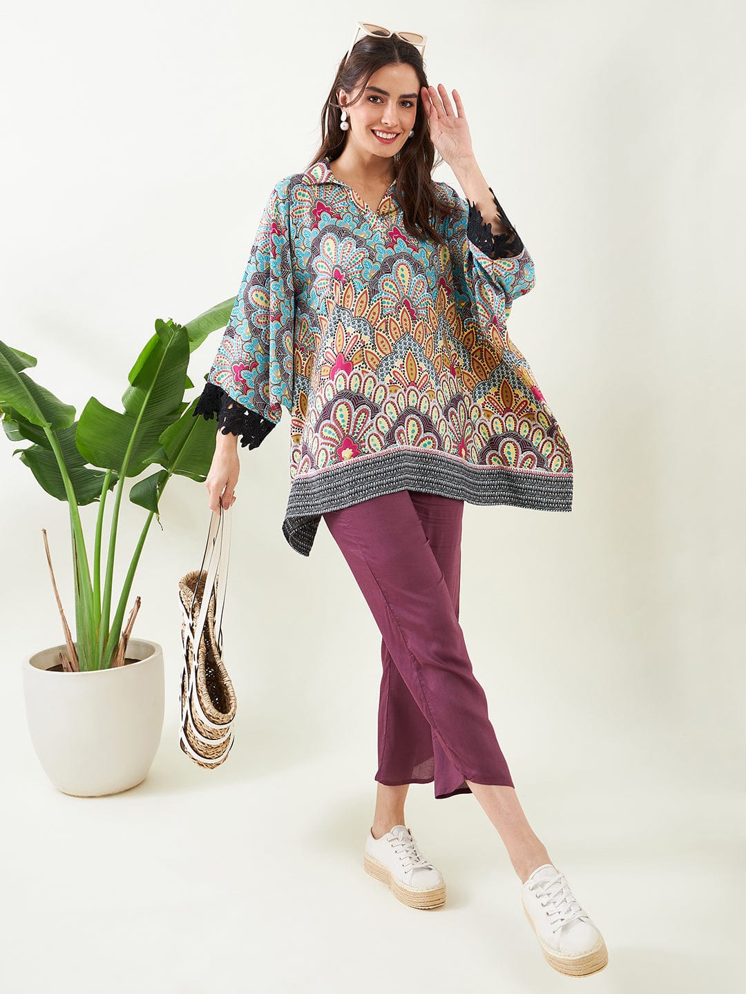 The Kaftan Company Co-ord Floral Fusion Co-ord Set