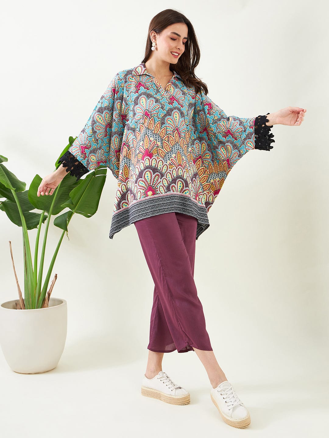 The Kaftan Company Co-ord Floral Fusion Co-ord Set