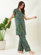 The Kaftan Company Co-ord Green Floral Coord set (Final Sale)