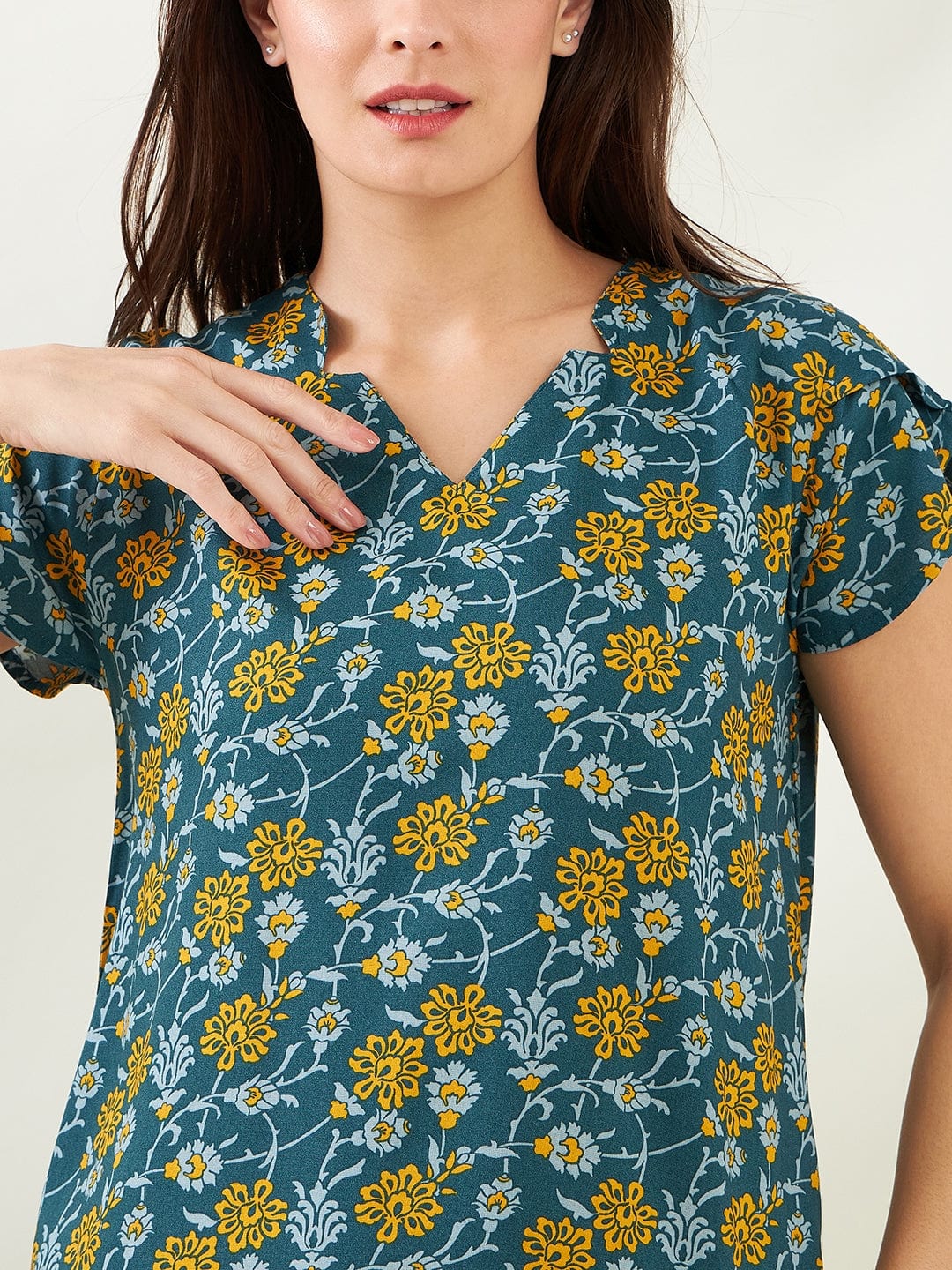The Kaftan Company Co-ord Green Floral Coord set (Final Sale)