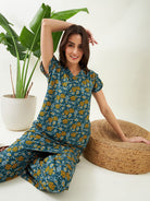 The Kaftan Company Co-ord Green Floral Coord set (Final Sale)