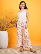 The Kaftan Company Co-ord Subtle White Floral Festive Co-ord set