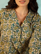 The Kaftan Company Co-ord Women Flora Stylish Cotton Shirt And Pant Co-Ord Set