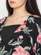 The Kaftan Company Cover-Up Black Floral Print Resort Cover-Up - (Clearance - Final Sale)