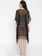 The Kaftan Company Cover-Up Black Sheer Kaftan Cover-Up Dress - (Clearance - Final Sale)