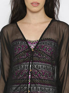 The Kaftan Company Cover-Up Black Sheer Kaftan Cover-Up Dress - (Clearance - Final Sale)