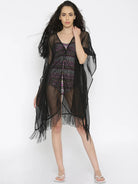 The Kaftan Company Cover-Up Black Sheer Kaftan Cover-Up Dress - (Clearance - Final Sale)