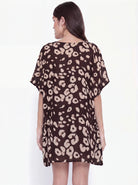 The Kaftan Company Cover-Up Onesize Brown Front Open Free Size Kaftan