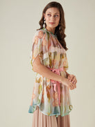 The Kaftan Company Cover-Up Onesize Pastel hues georgette resort cover-up (Final Sale)