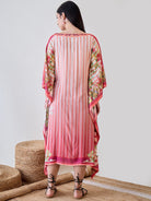 The Kaftan Company Cover-Up Orange Abstract Striped Viscose Kaftan Resort Coverup