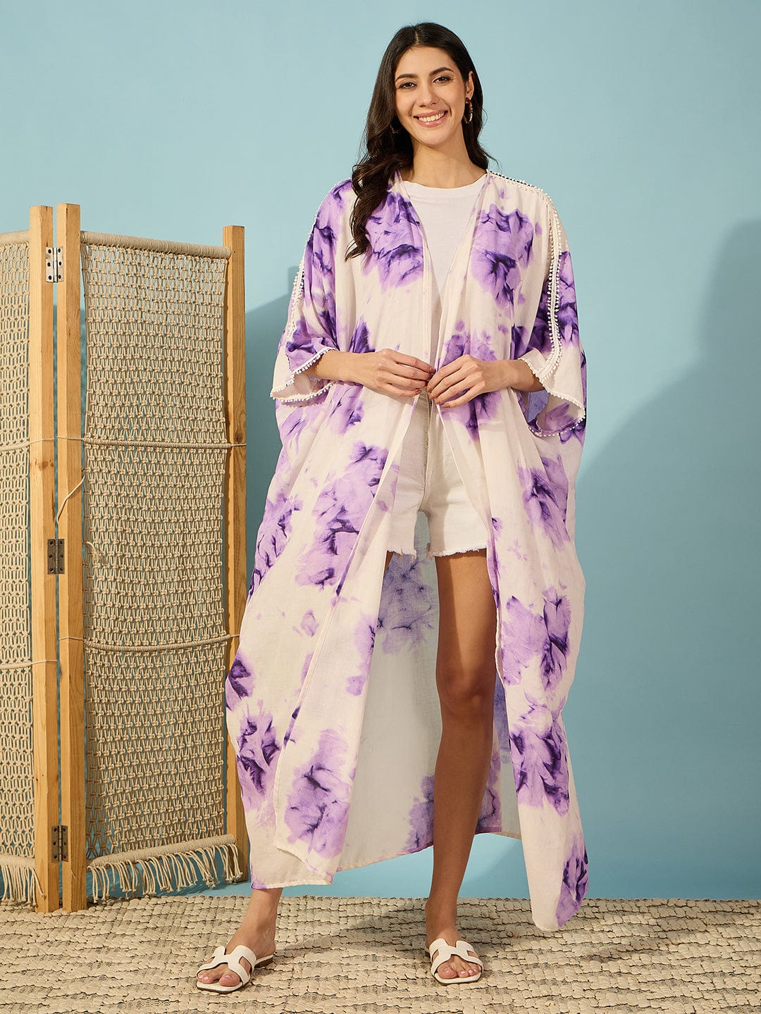 The Kaftan Company Cover-Up Purple Tie Dye Resort Coverup