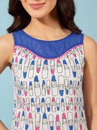 The Kaftan Company Dress Lipstick Print Cotton Silk Mini Dress