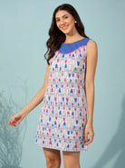 The Kaftan Company Dress Lipstick Print Cotton Silk Mini Dress