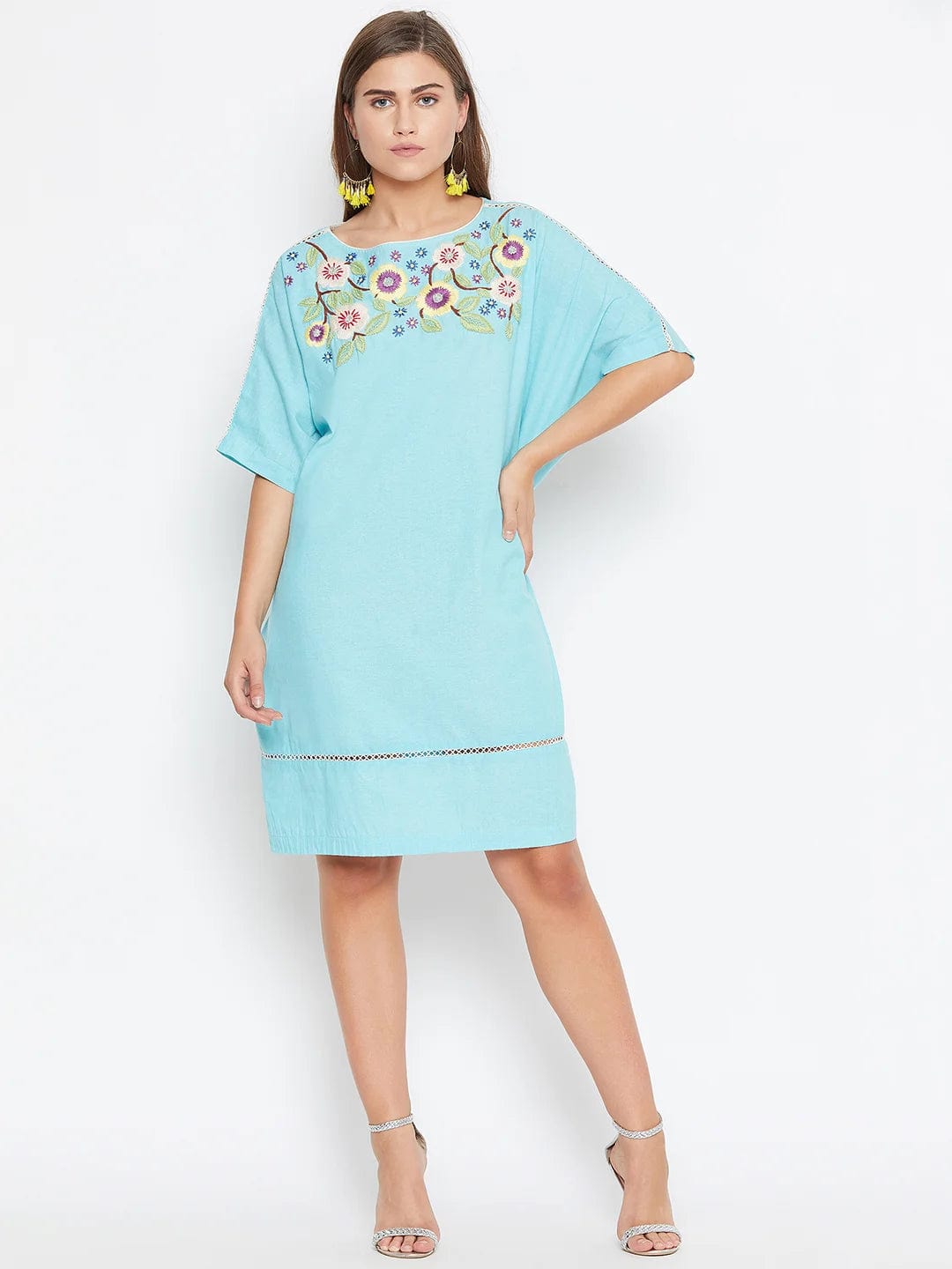 The Kaftan Company Dresses ANEMONE EMBROIDERED KAFTAN DRESS - (Clearance - Final Sale)