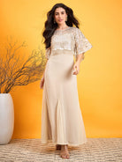 The Kaftan Company Dresses Beige Flashy Sequined Festive Dress