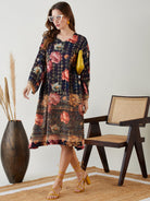 The Kaftan Company Dresses Black Jeweled Floral Velvet Dress