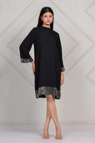 The Kaftan Company Dresses Black Midnight Sequin Trim Dress
