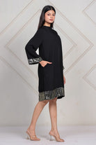 The Kaftan Company Dresses Black Midnight Sequin Trim Dress