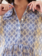 The Kaftan Company Dresses Blue Cotton Maternity and Nursing Skater Dress