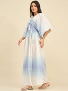 The Kaftan Company Dresses Blue Ombre Cotton Resortwear Maxi Dress