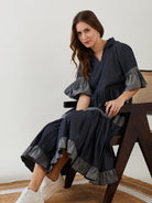 The Kaftan Company Dresses Blue Polka Dot Layered Chic Denim Dress