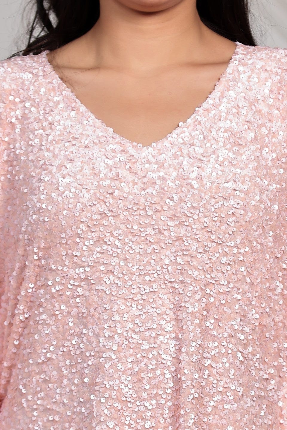 The Kaftan Company Dresses Blush Pink All-Over Sequin Kaftan Dress