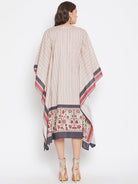 The Kaftan Company Dresses Bold Floral Red Striped Embroidered Kaftan Dress