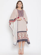 The Kaftan Company Dresses Bold Floral Red Striped Embroidered Kaftan Dress