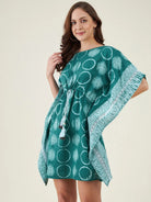 The Kaftan Company Dresses Bottle Green Shibori Tiedye Kaftan Dress