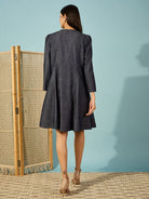 The Kaftan Company Dresses Dark Blue Fit and Flare Denim Dress