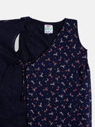 The Kaftan Company Dresses Girls Blue Deer Wrap Tieup Western Dress